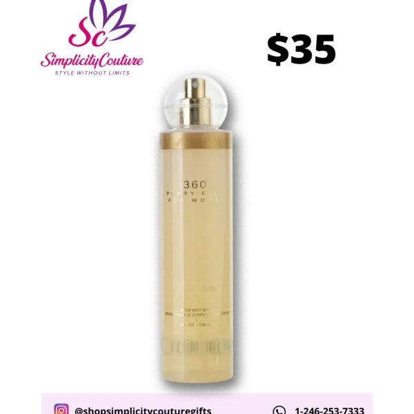 Clear/Gold Perry Ellis 360 Women's Body Mist 8 fl. oz.