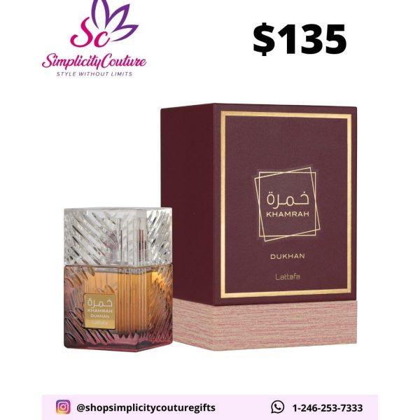 Lattafa Maroon Unisex Fragrance Khamrah Dukhan