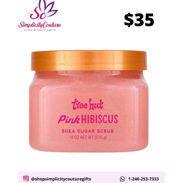 Pink Tree Hut Pink Hibiscus Shea Sugar Scrub 18 oz