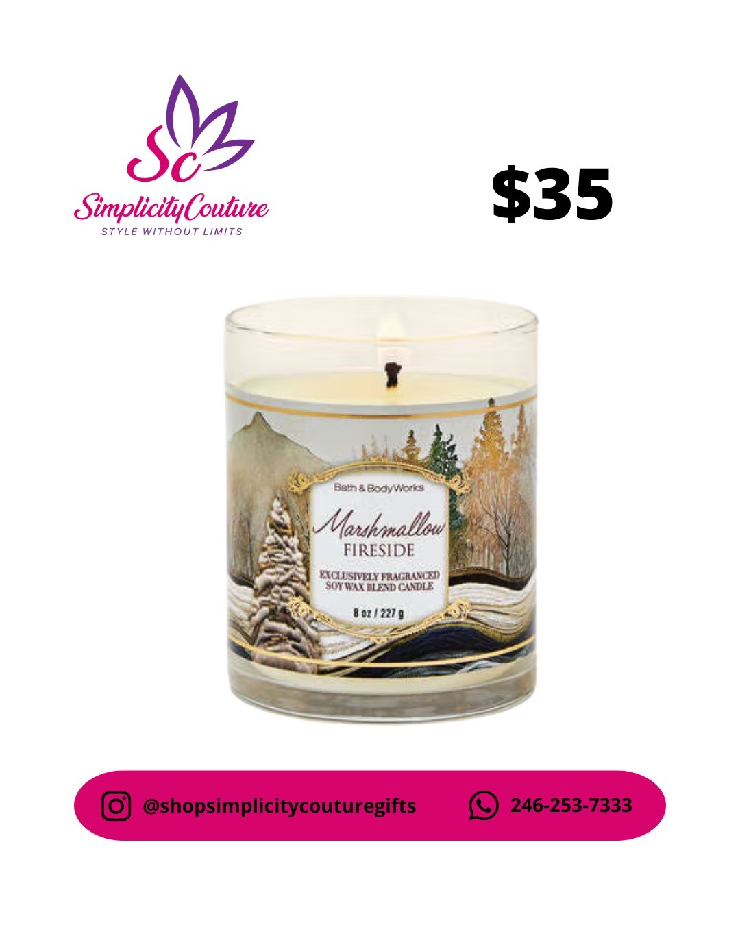 Cream Bath & Body Works Scented Candle Marshmallow Fireside 8oz