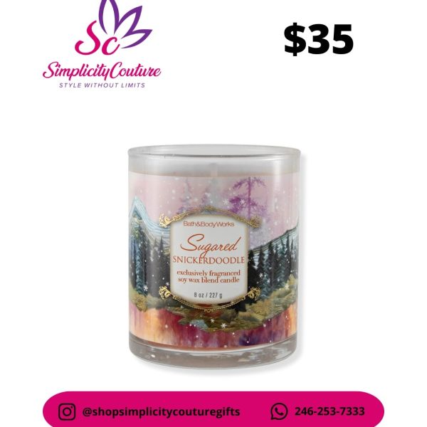 Bath & Body Works Multi-color Single Wick Candle Sugared Snickerdoodle 8oz
