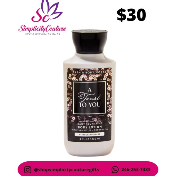 Bath & Body Works White Unisex Body Lotion A Toast To You, 8 FL OZ