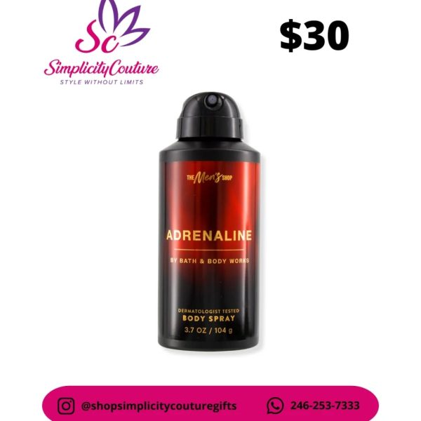 Bath & Body Works Adrenaline Black Men's Body Spray 3.7oz