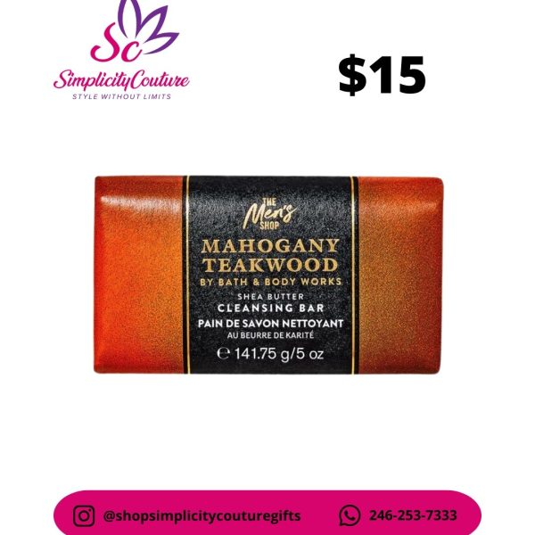Brown Men's Bath & Body Works Mahogany Teakwood Shea Butter Cleansing Bar 5 oz