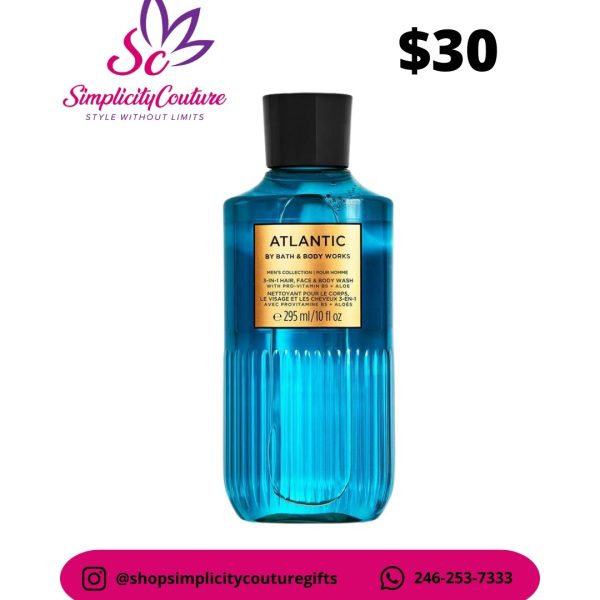 Blue Men's Bath & Body Works Atlantic 3-in-1 Hair, Face & Body Wash 10oz