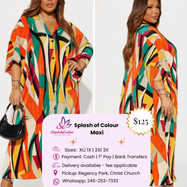 Simplicity Couture Multi-color Women's Abstract Print Maxi Dress