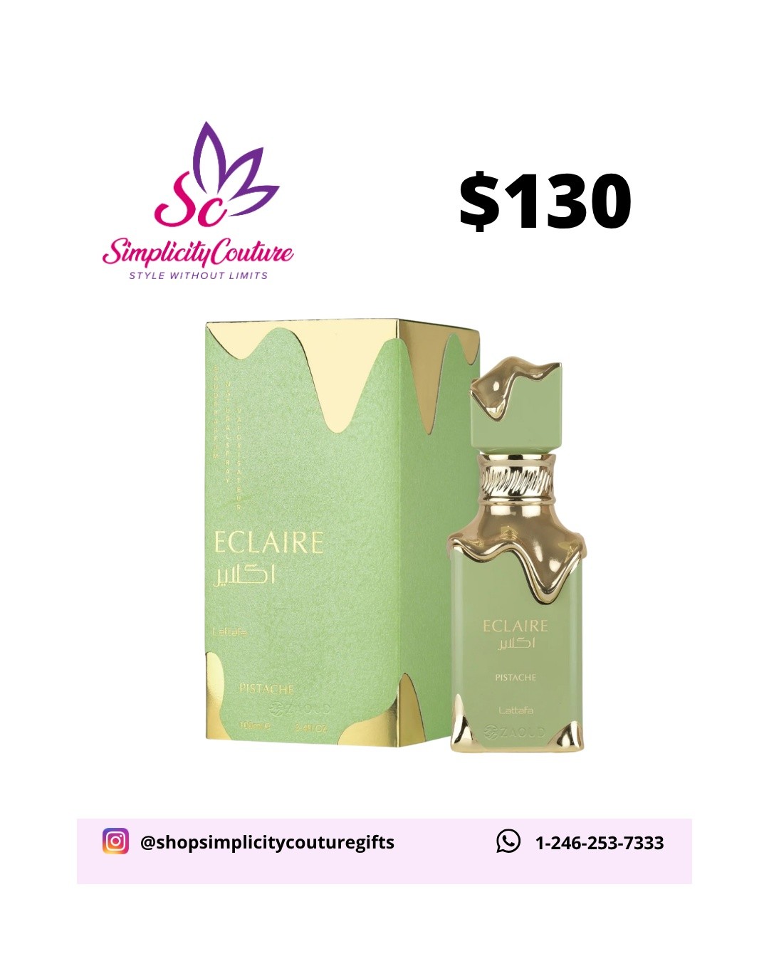 Green Lattafa Eclaire Pistache Eau de Parfum 100ml