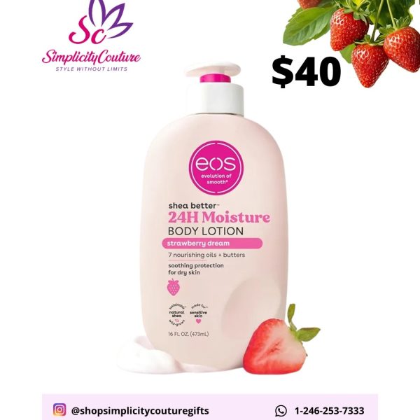 Pink Women's EOS Strawberry Dream 24H Moisture Body Lotion 16 FL. OZ.