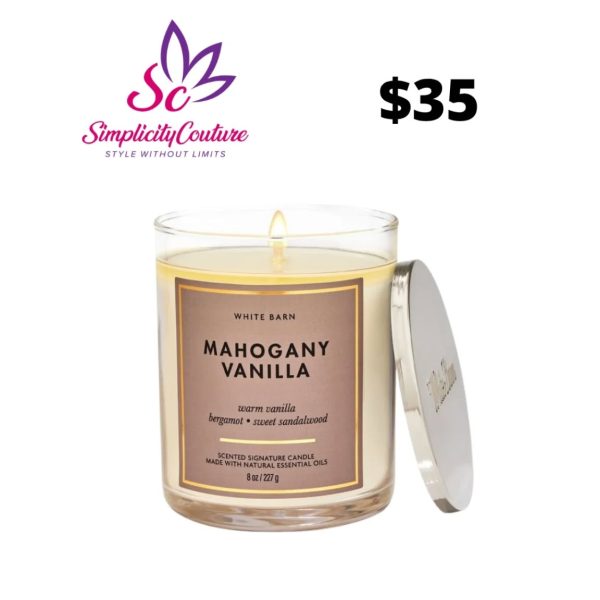 Bath & Body Works Mahogany Vanilla Single Wick Candle 8oz