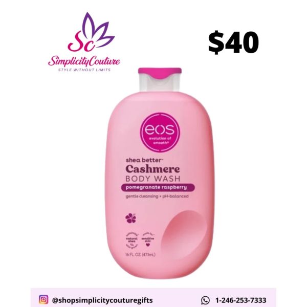 Pink EOS Shea Better Cashmere Body Wash Pomegranate Raspberry, 16 fl oz