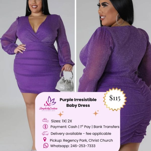 Purple Women's Shimmer Bodycon Mini Dress by SimplicityCouture