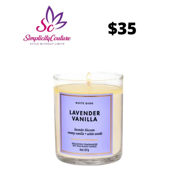 Lavender Single Wick Candle Bath & Body Works Lavender Vanilla 8oz