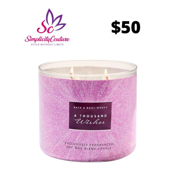 Pink Bath & Body Works 3-Wick Candle A Thousand Wishes