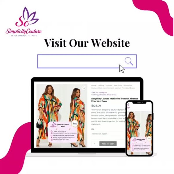 Simplicity Couture Multi-color Women's Abstract Print Maxi Dress