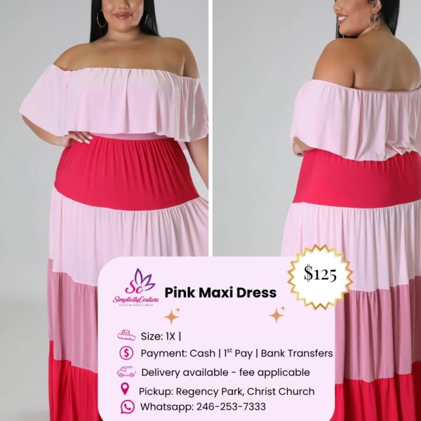 SimplicityCouture Pink Womens Maxi Dress Size 1X
