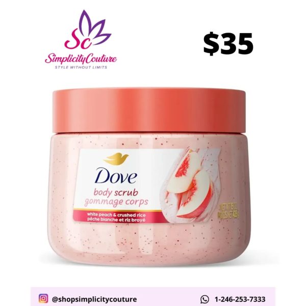 Dove Body Scrub White Peach & Crushed Rice 15 oz