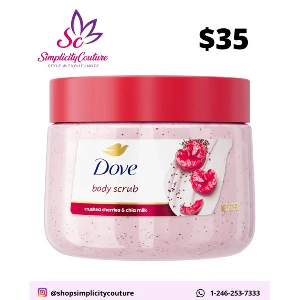 Dove Body Scrub Crushed Cherries & Chia Milk, 15 oz