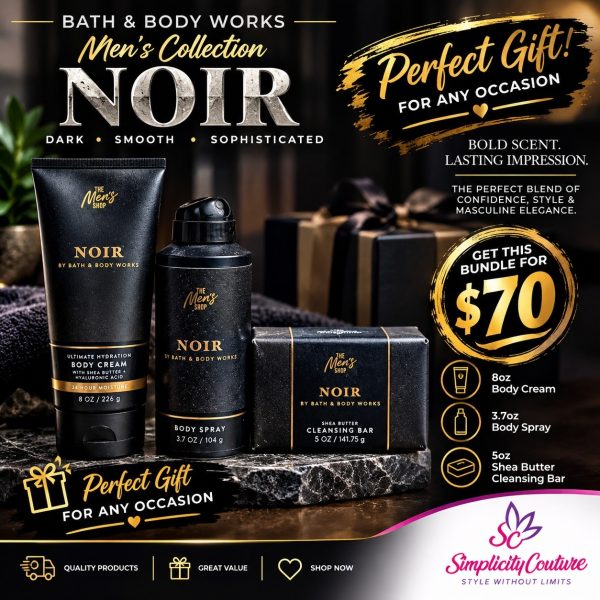 Black Men's Bath & Body Works Noir Fragrance & Body Care Gift Bundle